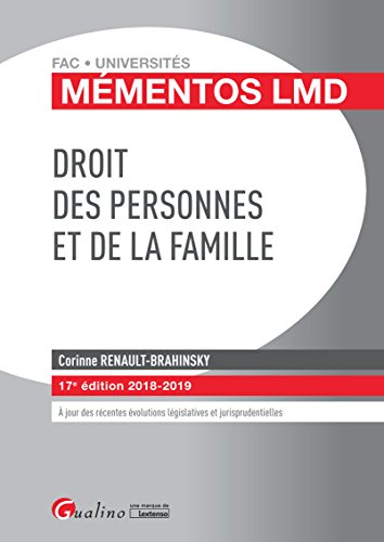 Droit des personnes et de la famille : 2018-2019