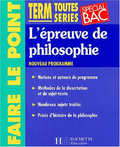 l'épreuve de philosophie terminales toutes séries