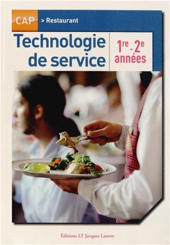 Technologie de service, CAP restaurant 1re-2e années
