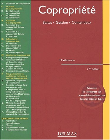 Copropriété : statut, gestion, contentieux