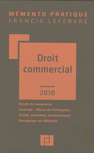 Droit commercial 2010 : fonds de commerce, contrats, biens de l'entreprise, crédit, garanties, recou