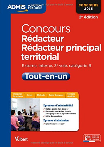 Concours rédacteur, rédacteur principal territorial : externe, interne et 3e voie, catégorie B, conc