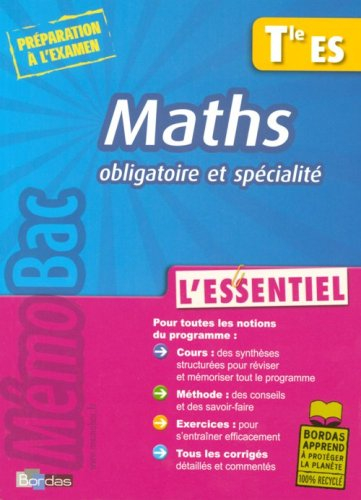 Maths obligatoire et spécialité terminale ES