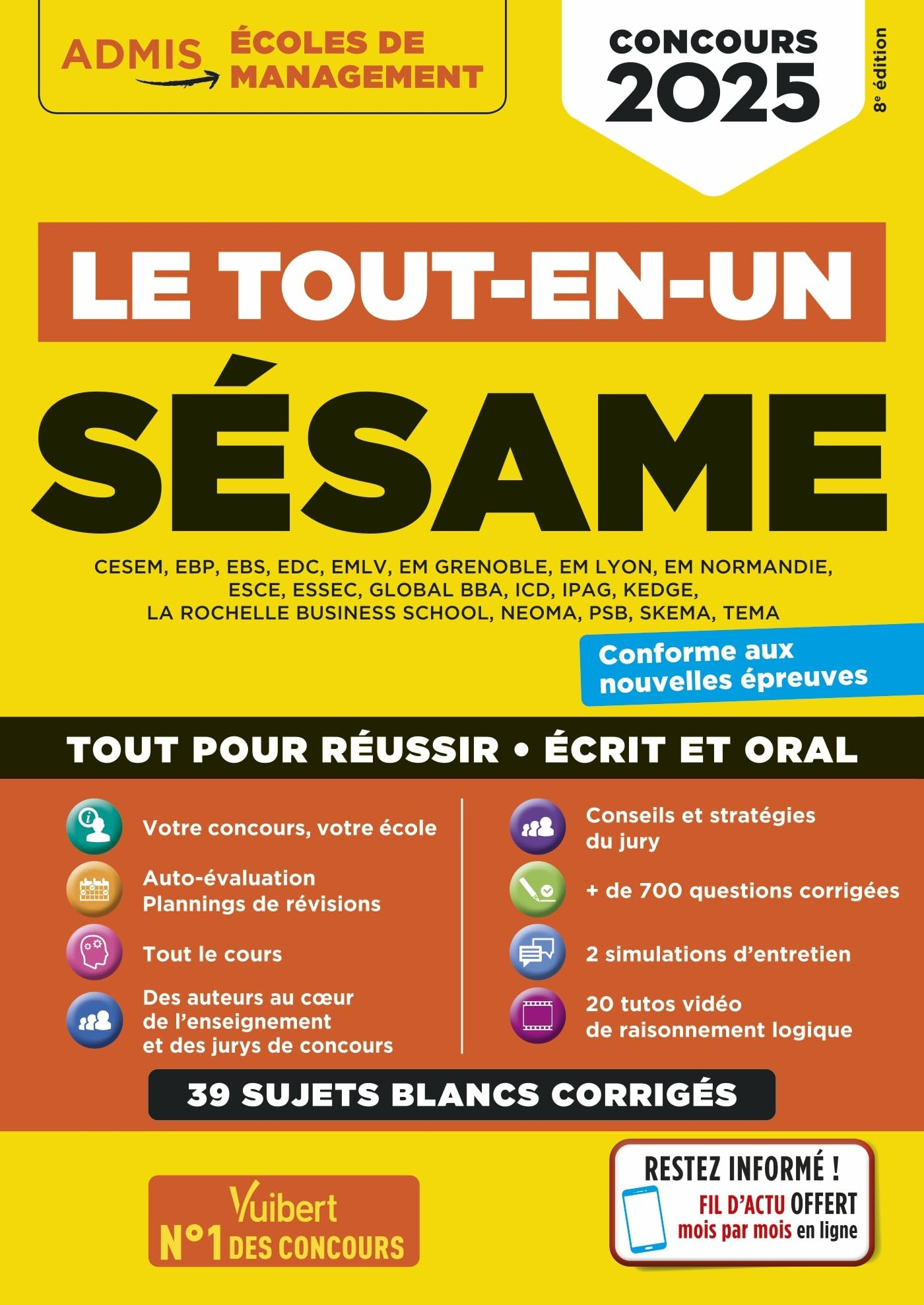 Sésame : CESEM, EBP, EBS... : le tout-en-un, concours 2025