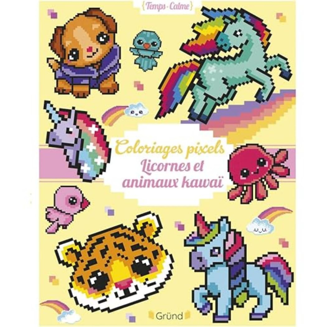 Coloriages pixels : Licornes et animaux kawaï