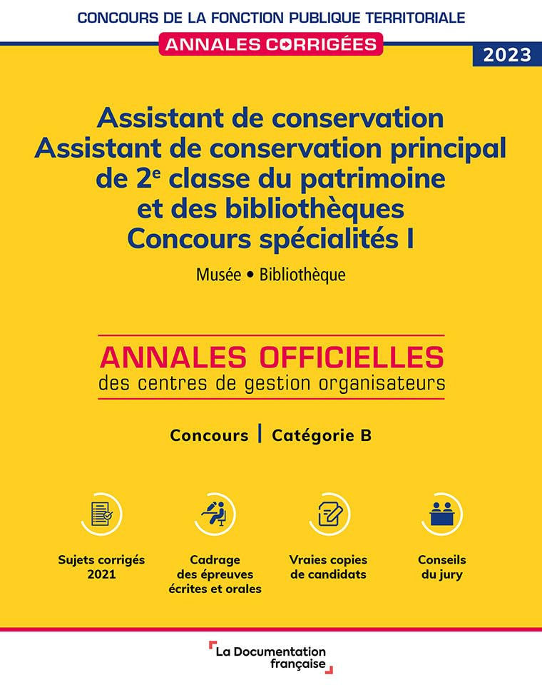 Assistant de conservation, assistant de conservation principal de 2e classe du patrimoine et des bib