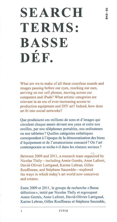 Basse déf. : search terms