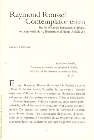 Raymond Roussel, Contemplator enim : sur les Nouvelles impressions d'Afrique, ouvrage orné de 59 ill