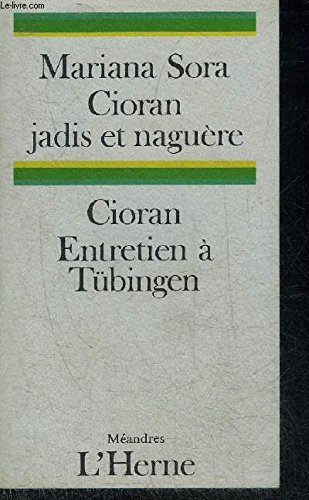 cioran jadis et naguère