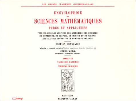 encyclopédie des sciences mathématiques, tome viii
