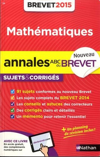 Mathématiques 3e : brevet 2015
