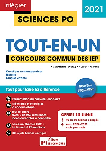 Tout-en-un, concours commun des IEP 2021 : questions contemporaines, histoire, langue vivante : nouv