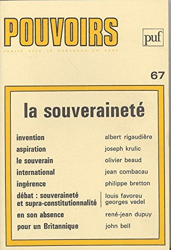 Pouvoirs, n° 67. La Souveraineté