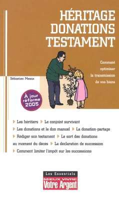 donation, testament et héritage