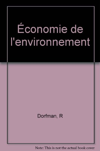 L'Economie de l'environnement