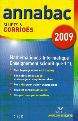 Mathématiques informatique 1re L. Enseignement scientifique 1re L