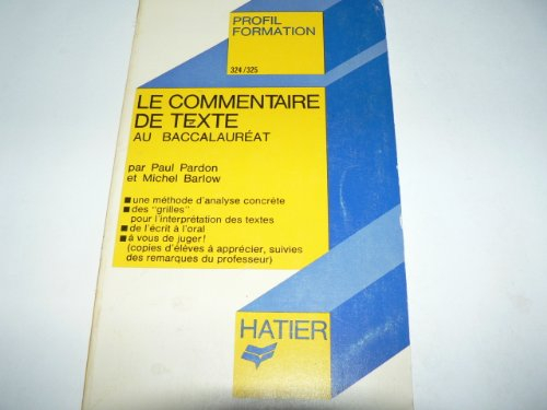 le commentaire de texte au baccalauréat