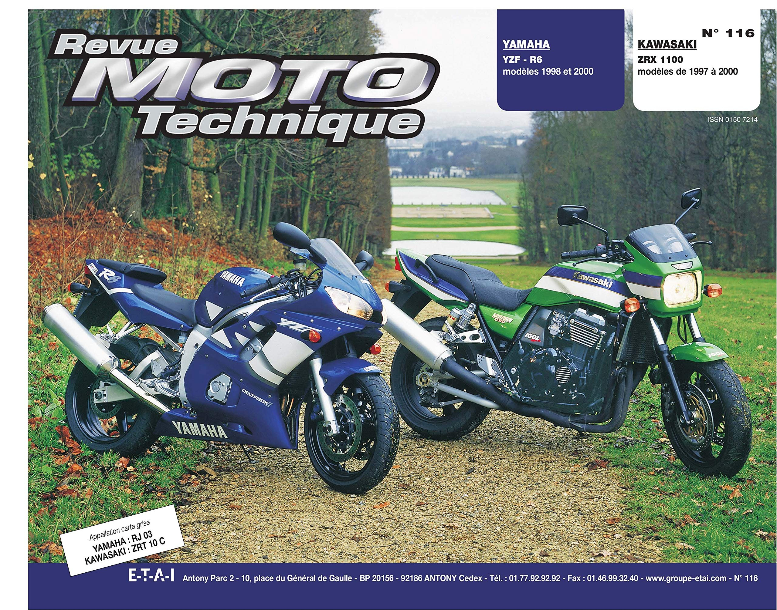 Revue moto technique, n° 116.1. Yamaha YZF 99-00/Kawasaki ZRX1.100 97-00