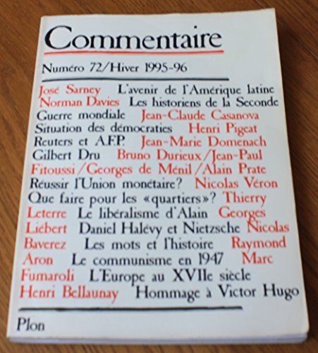 commentaire n, 72 hiver 1995-1996