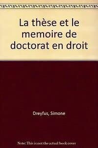 La Thèse et le Mémoire en doctorat