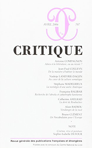 Critique, n° 707