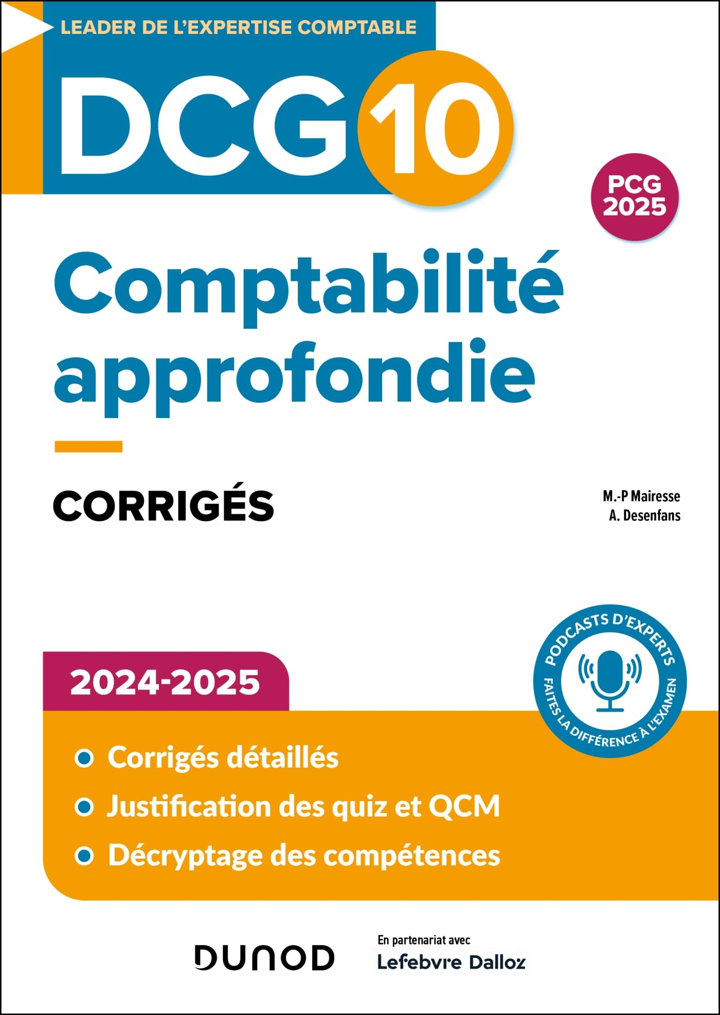 DCG 10, comptabilité approfondie : corrigés : 2024-2025