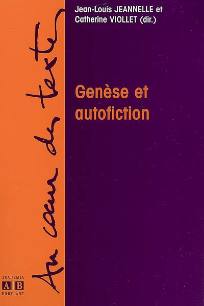 Genèse et autofiction