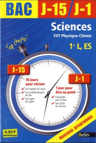 Sciences, SVT, physique chimie 1re L, ES : nouveau programme