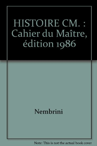 Histoire : CM, livre du maître