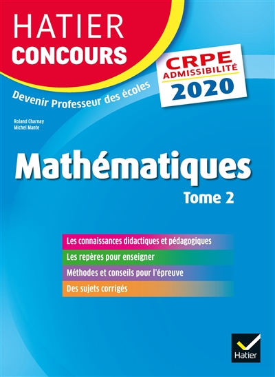 Mathématiques : CRPE admissibilité : 2020. Vol. 2