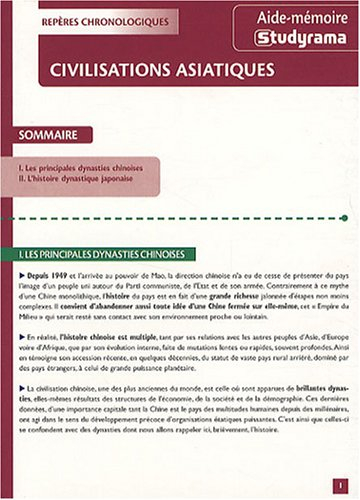 Civilisations asiatiques