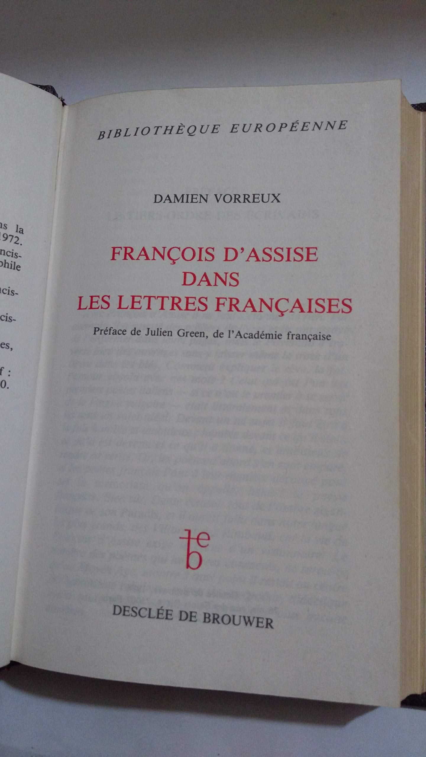 François d'Assise dans les lettres françaises
