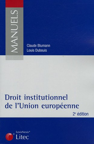 droit institutionnel de l'union européenne (ancienne édition)