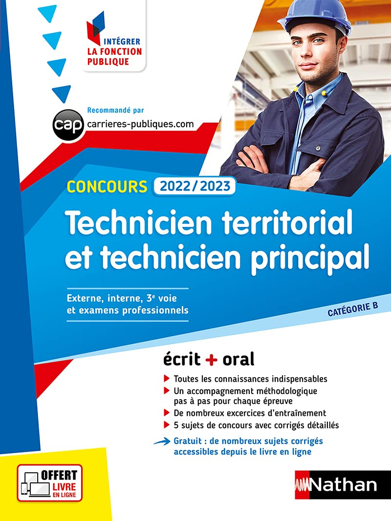 Technicien territorial et technicien principal, concours 2022-2023 : catégorie B, externe, interne, 