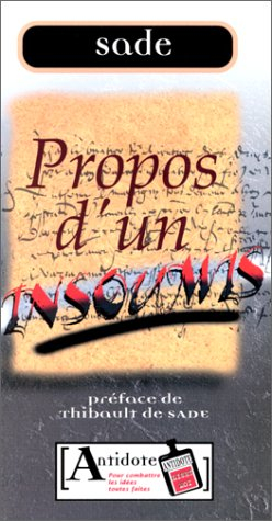 Sade, propos d'un insoumis
