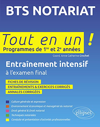 BTS notariat, programmes de 1re et 2e années : entraînement intensif à l'examen final