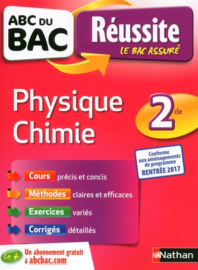 Physique chimie 2de : conforme aux aménagements de programme rentrée 2017