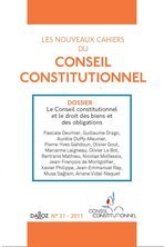 Nouveaux cahiers du Conseil constitutionnel (Les), n° 31. Le Conseil constitutionnel et le droit des