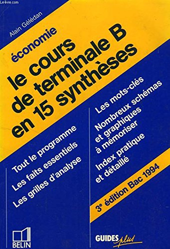 economie : le cours de terminale es en 15 synthèses