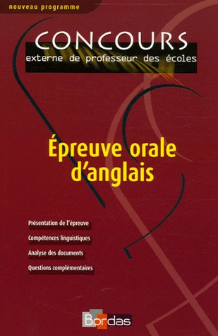 Epreuve orale d'anglais
