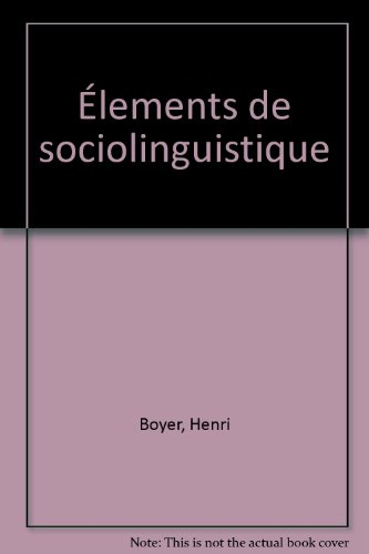 Élements de sociolinguistique