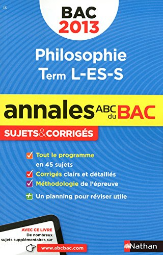 Philosophie, terminale L, ES, S : bac 2013