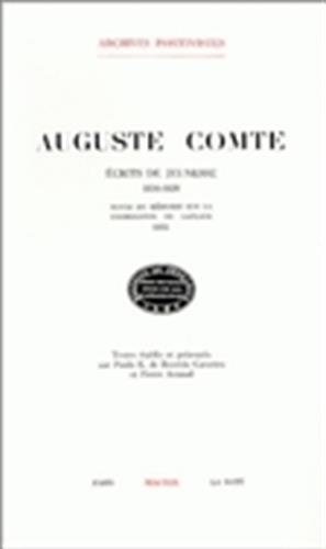 auguste comte, écrits de jeunesse 1816-1828 (livre non massicoté)