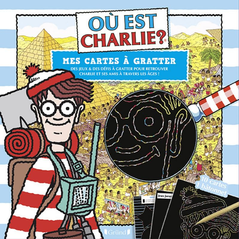 Où est Charlie ? : mes cartes à gratter : des jeux & des défis à gratter pour retrouver Charlie et s