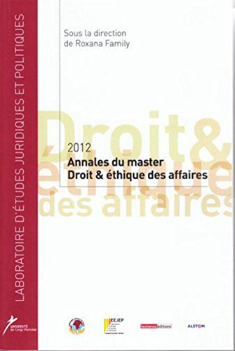 Annales du master Droit et éthique des affaires : 2012