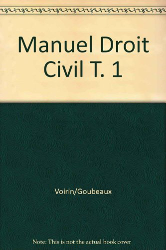 manuel droit civil, tome 1