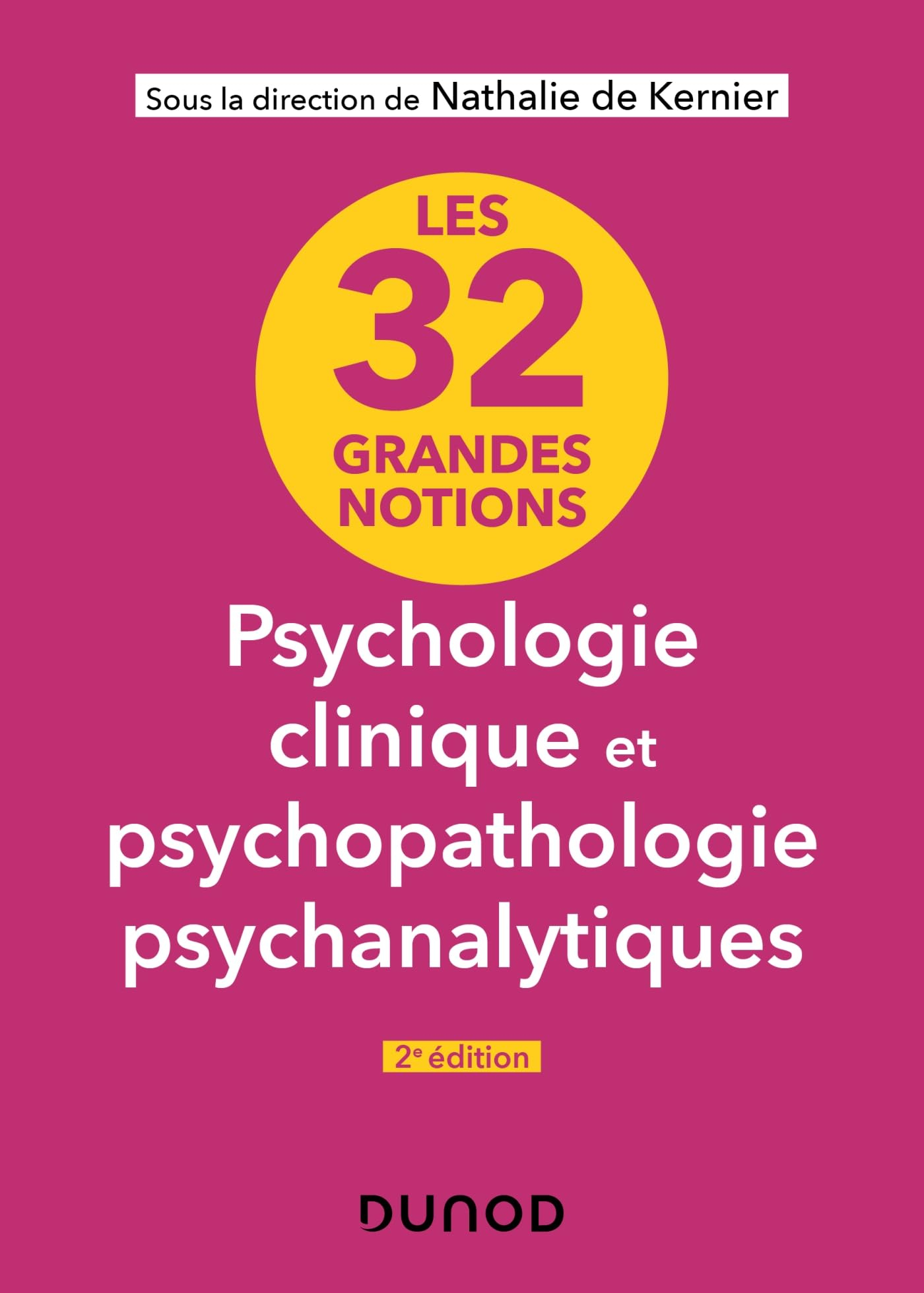 Les 32 grandes notions de psychologie clinique et psychopathologie psychanalytique