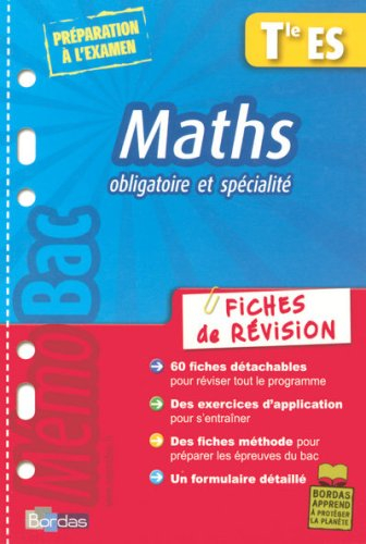 Maths, terminale ES, obligatoire et spécialité