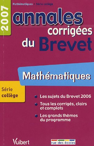 Mathématiques : Annales corrigées du Brevet