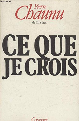 Ce que je crois